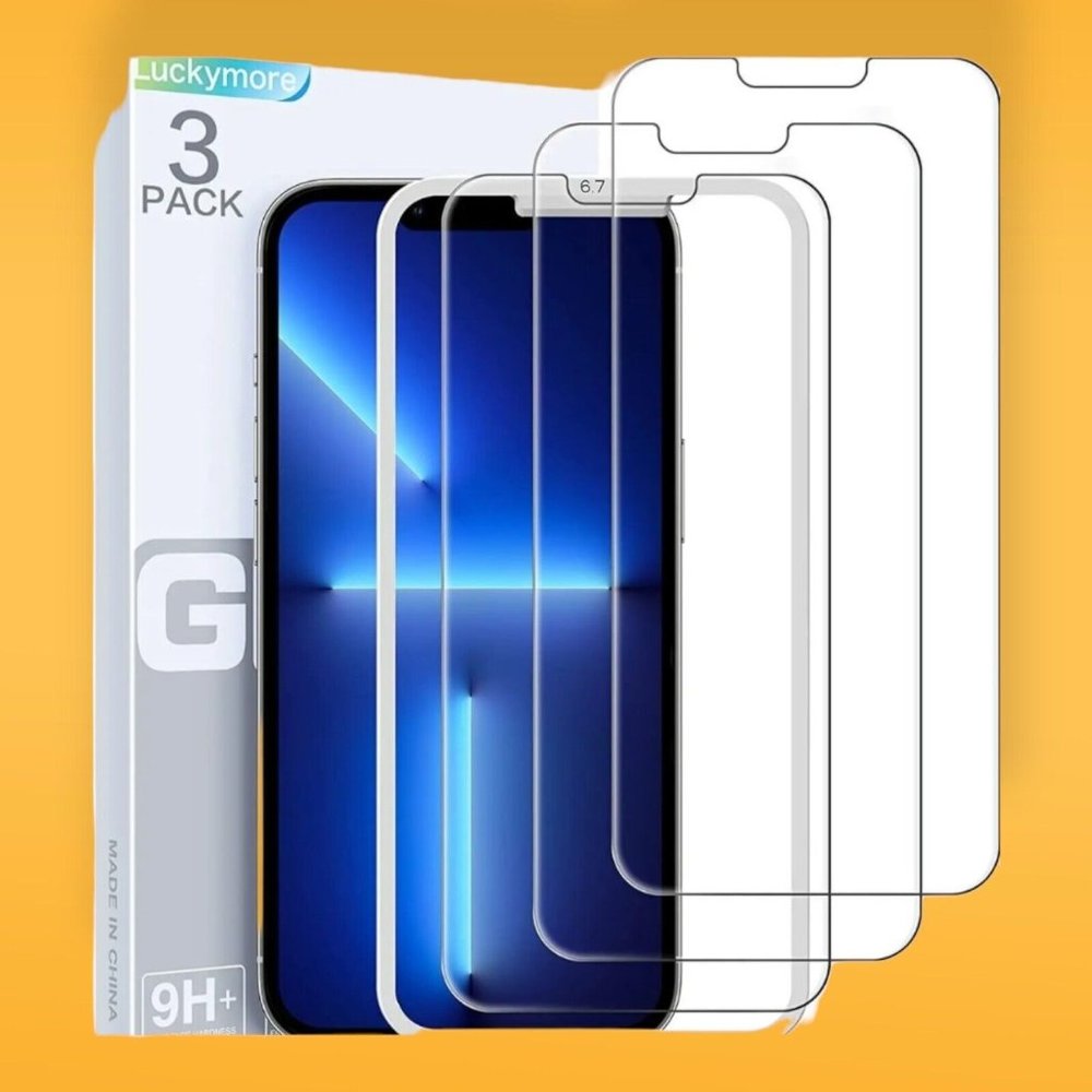 Luckymore Glass Screen Protector compatible with iPhone 14 Pro Max and 13 Pro M